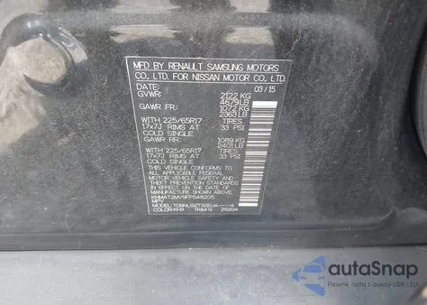 2015 Nissan Rogue Sv from USA, damaged, VIN KNMAT2MV9FP548205